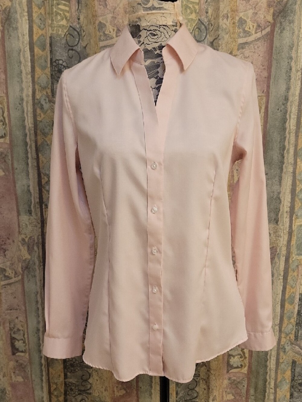 No Iron Light Pink Button-Down Collared Shirt